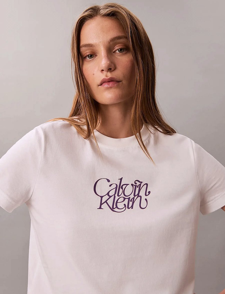 Calvin Klein Jeans - SS FITTED SCRIPT CALVIN KLEIN TE - t-shirts - brilliant white - 0