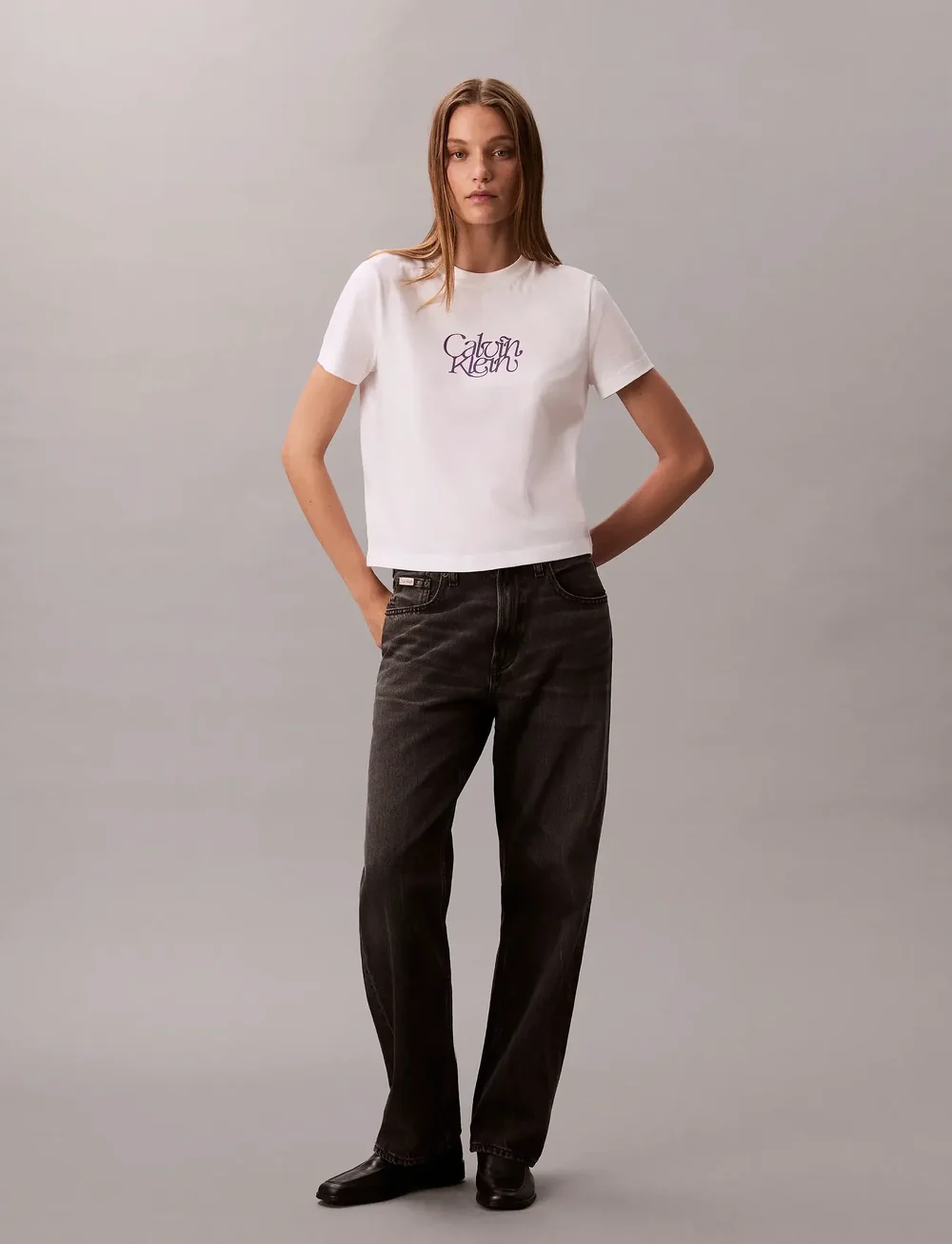 Calvin Klein Jeans - SS FITTED SCRIPT CALVIN KLEIN TE - t-shirts - brilliant white - 3