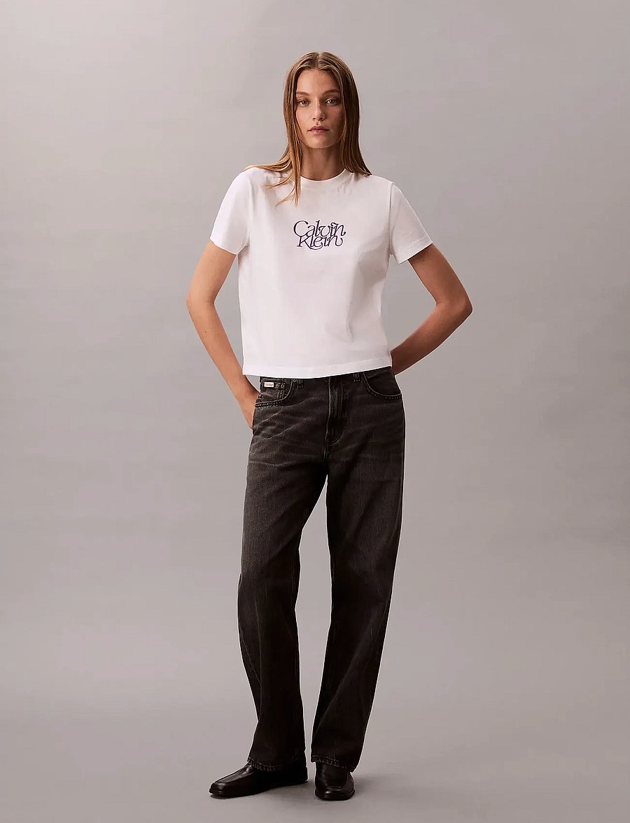 Calvin Klein Jeans - SS FITTED SCRIPT CALVIN KLEIN TE - t-shirts - brilliant white - 3