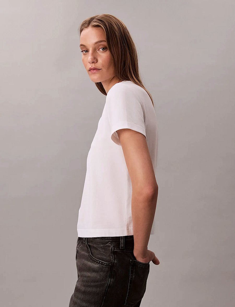 Calvin Klein Jeans - SS FITTED SCRIPT CALVIN KLEIN TE - t-shirts - brilliant white - 5