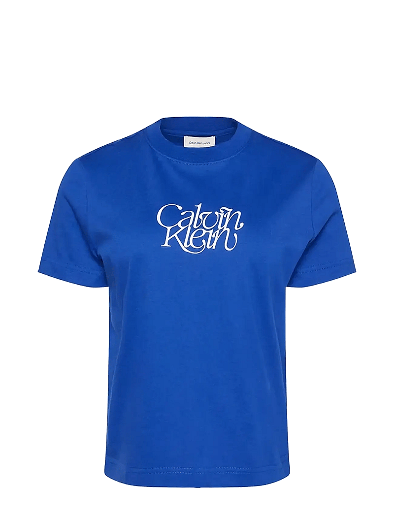 Calvin Klein Jeans - SS FITTED SCRIPT CALVIN KLEIN TE - t-shirts - cobalt - 1