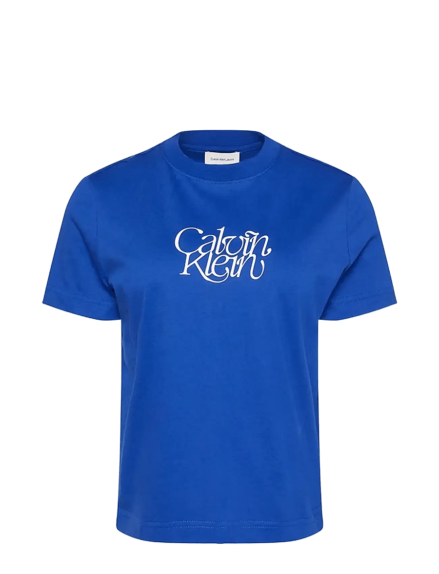 Calvin Klein Jeans - SS FITTED SCRIPT CALVIN KLEIN TE - t-shirts - cobalt - 1
