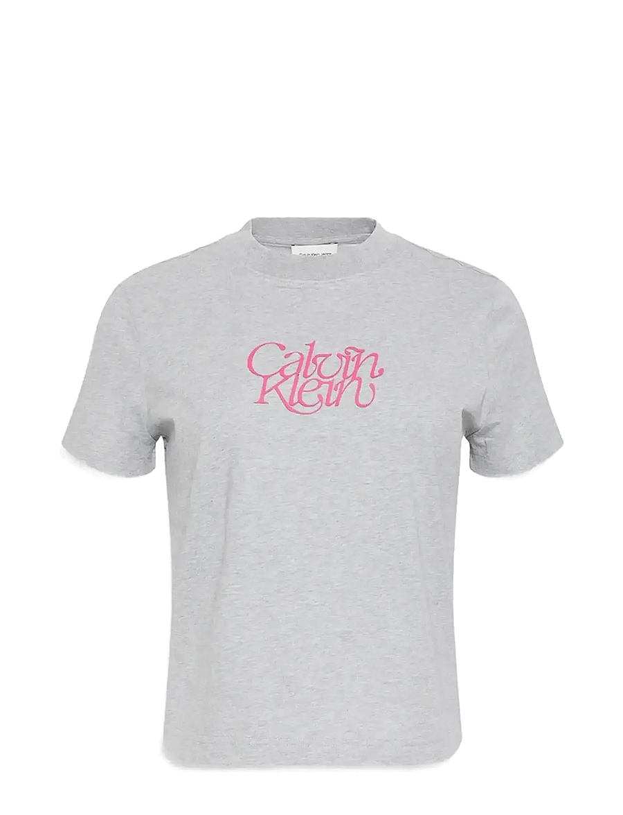 Calvin Klein Jeans - SS FITTED SCRIPT CALVIN KLEIN TE - t-shirts - history grey heather - 1