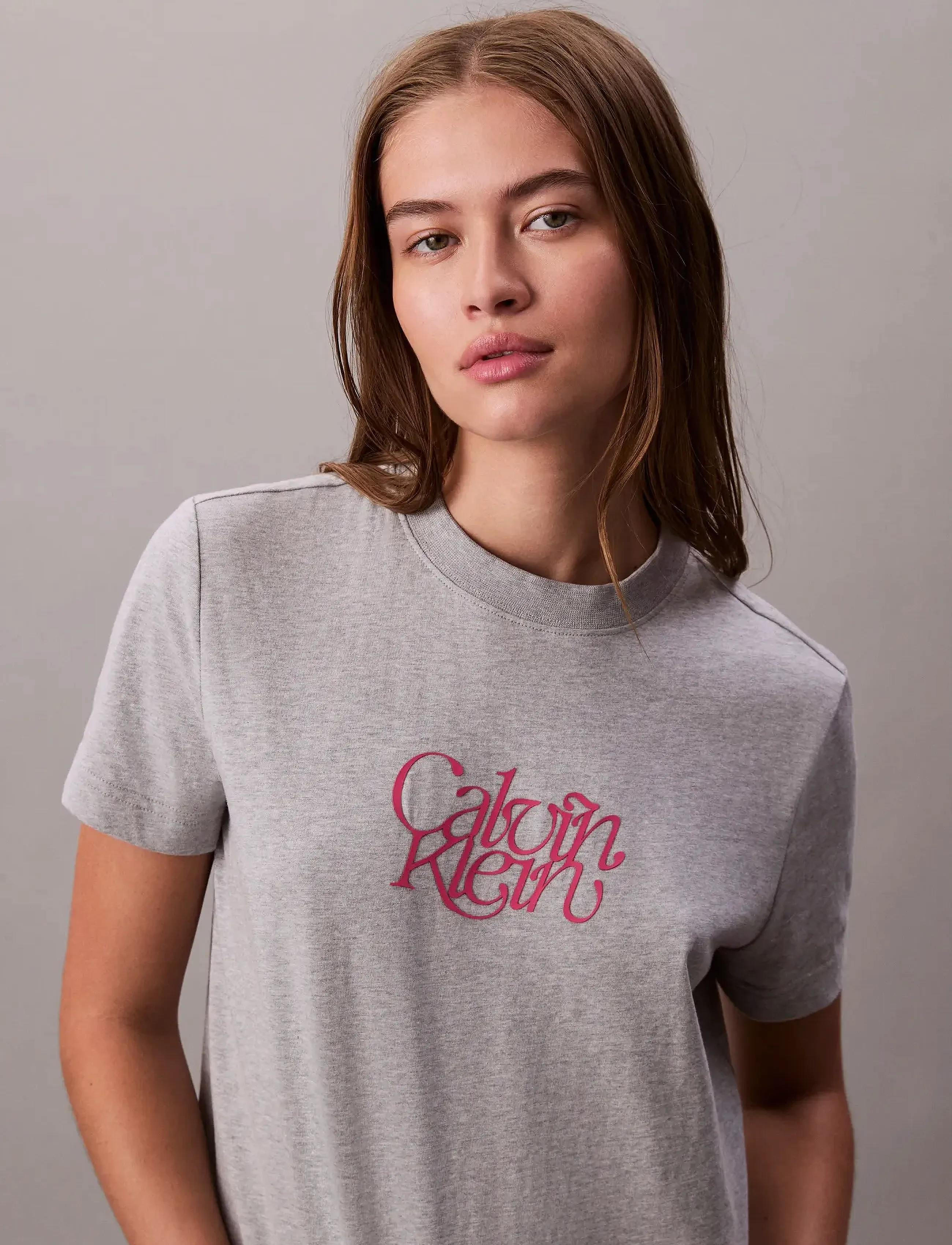 Calvin Klein Jeans - SS FITTED SCRIPT CALVIN KLEIN TE - t-shirts - history grey heather - 2