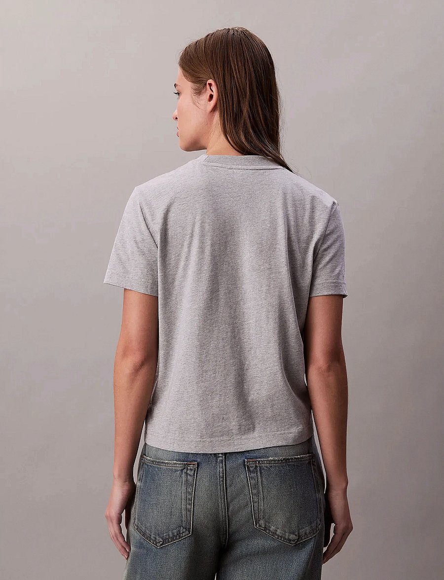 Calvin Klein Jeans - SS FITTED SCRIPT CALVIN KLEIN TE - t-shirts - history grey heather - 5