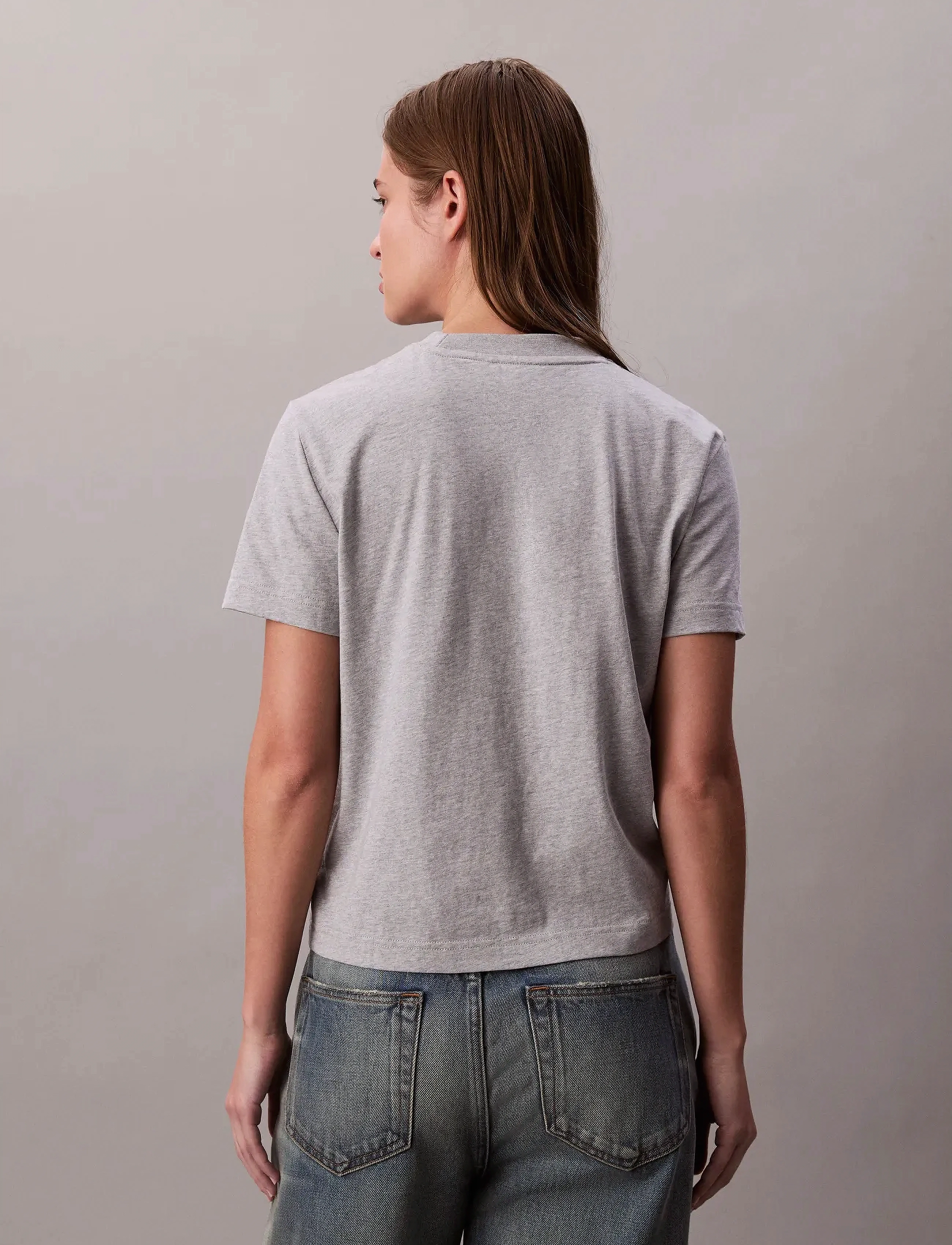 Calvin Klein Jeans - SS FITTED SCRIPT CALVIN KLEIN TE - t-shirts - history grey heather - 5