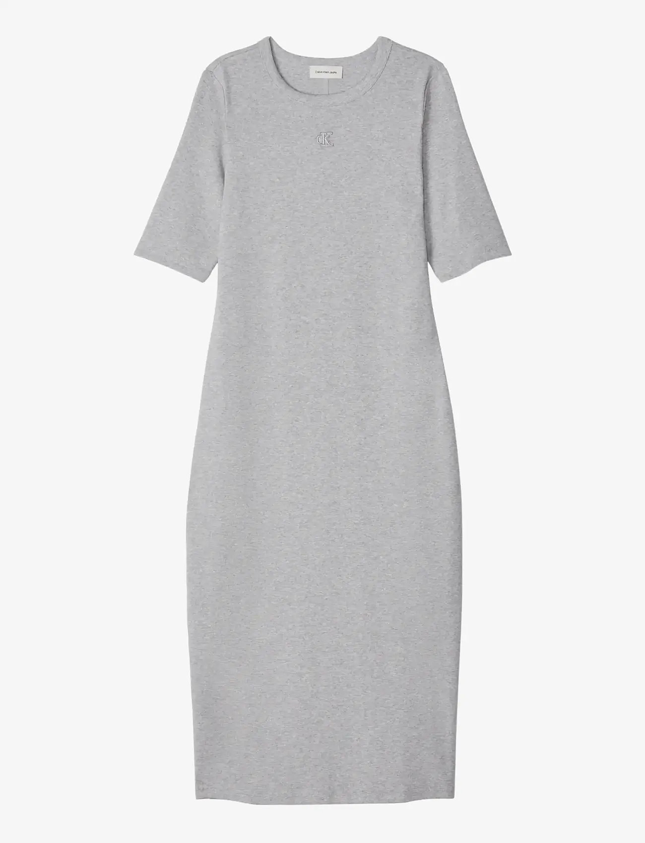 Calvin Klein Jeans - HS CTN CONTOUR 1X1 RIB MIDI DRES - etuikleider - bc06 grey heather - 1