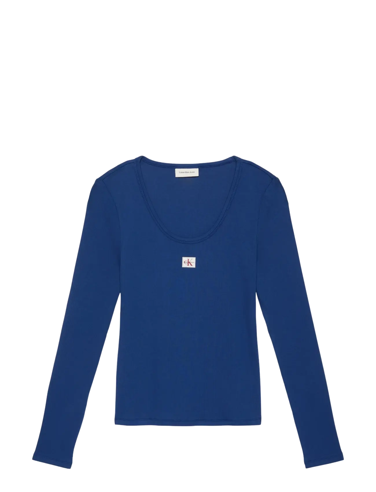 Calvin Klein Jeans LS HERITAGE LABEL SCOOP NCK - Tøj - ESTATE BLUE / blue