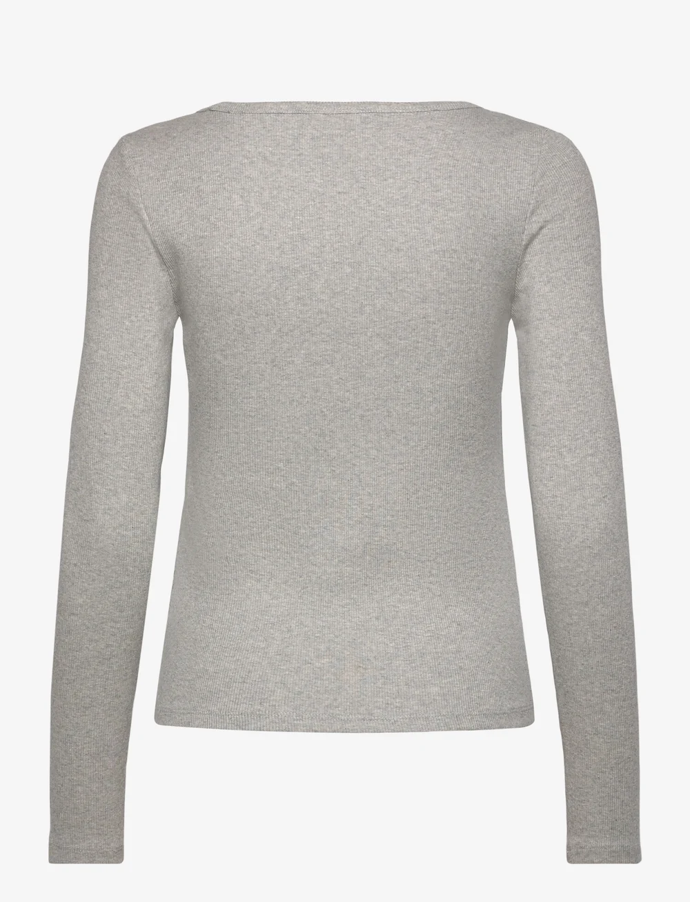 Calvin Klein Jeans - LS WOVEN LABEL 2X2 RIB SCOOP NEC - langærmede toppe - history grey heather - 2