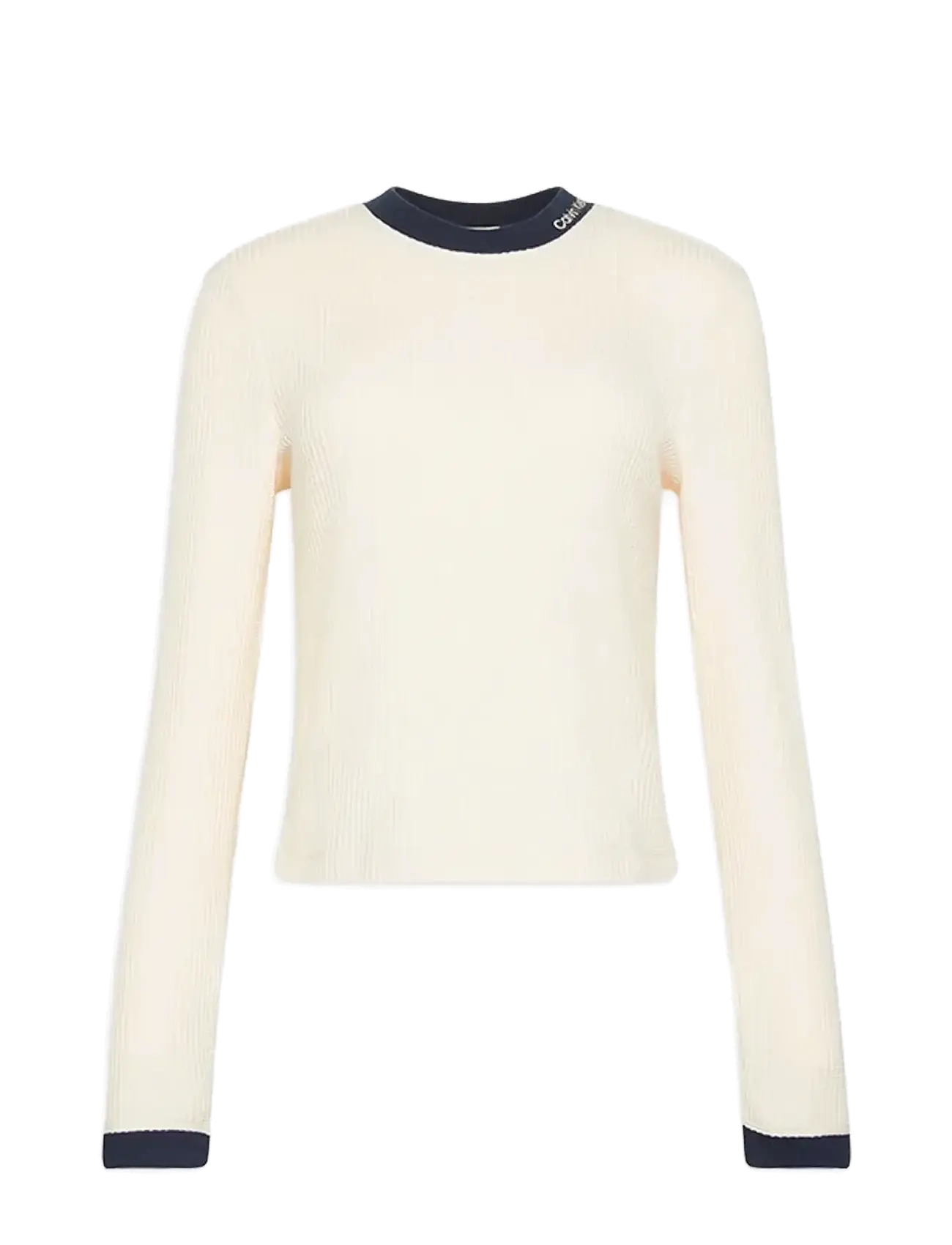 Calvin Klein Jeans LS WAFFLE TEE - Tøj - SHORTBREAD / cream