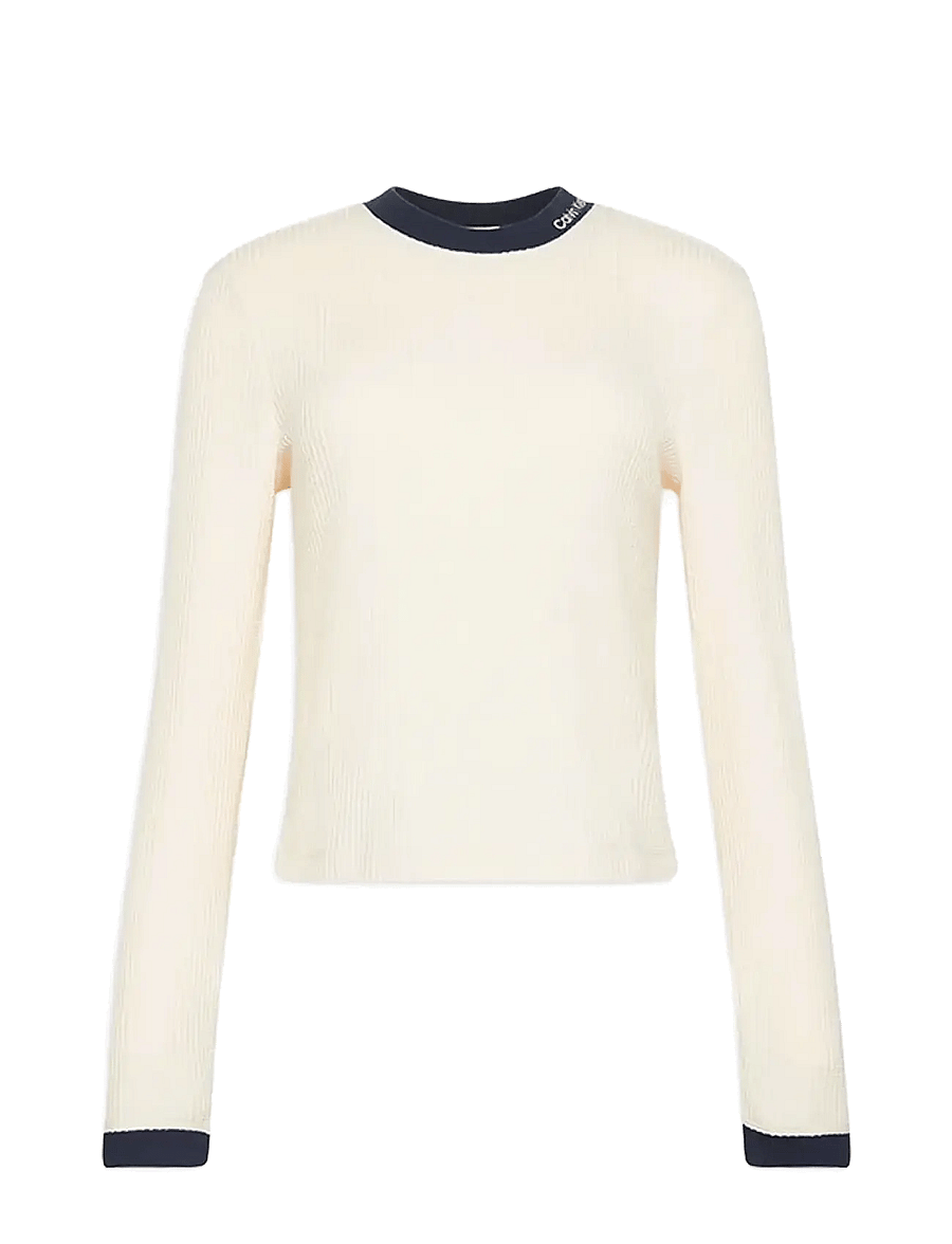 Calvin Klein Jeans - LS WAFFLE TEE - long-sleeved tops - shortbread - 0