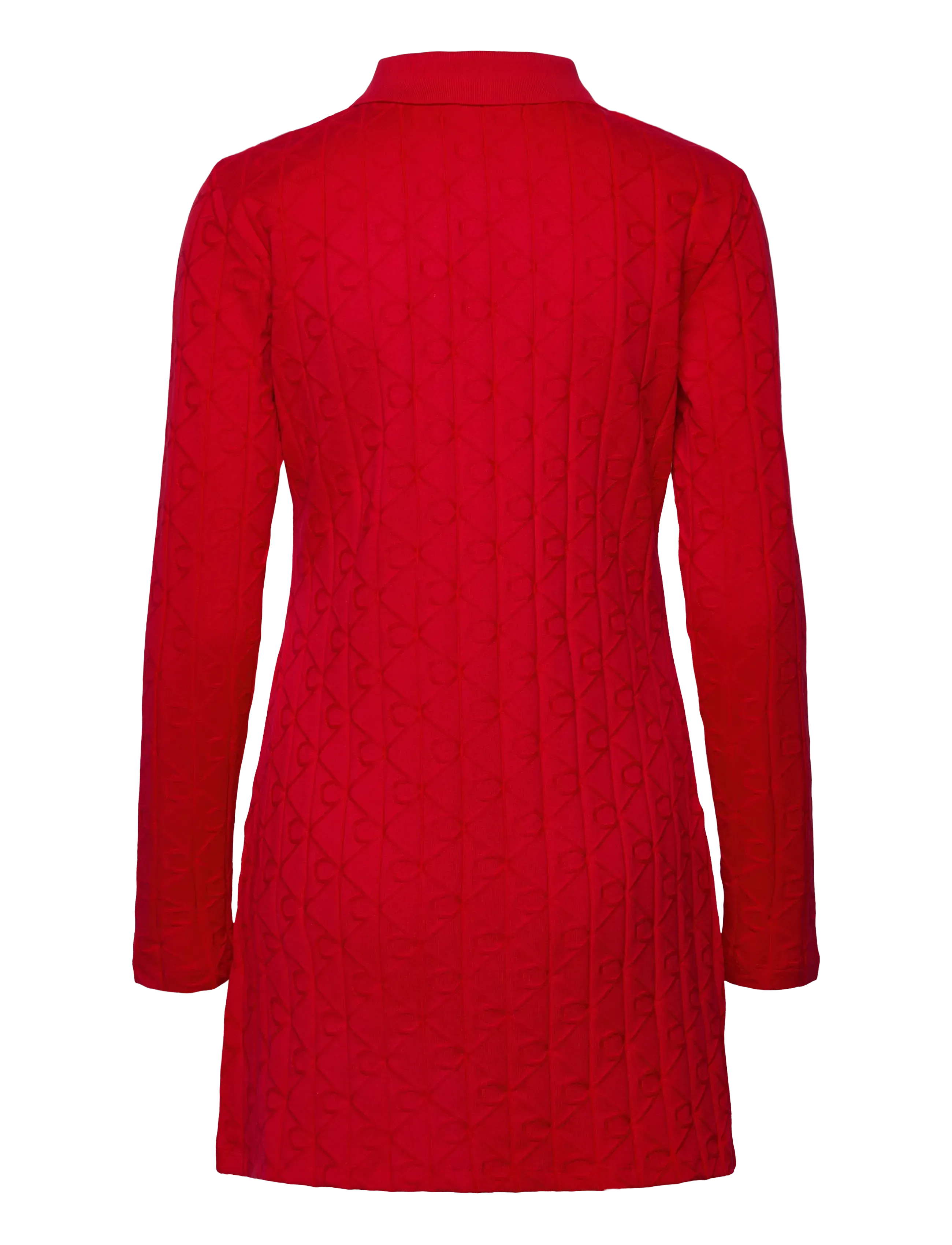 Calvin Klein Jeans - AOP JACQUARD LS POLO DRESS - kootud kleidid - berry sangria - 2
