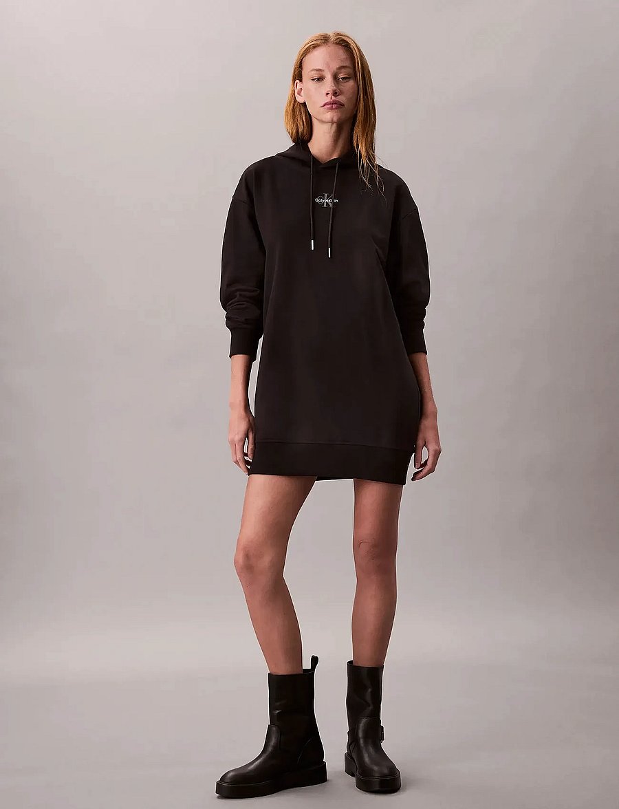 Calvin Klein Jeans - LS MONOLOGO PREMIUM TERRY HOODIE - pulls à capuche - black - 0