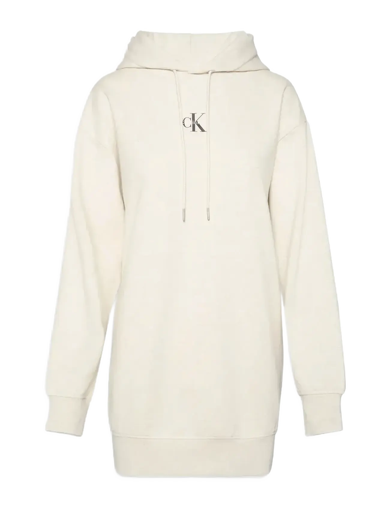 Calvin Klein Jeans LS MONOLOGO PREMIUM TERRY HOODIE - Loungewear - VANILLA HEATHER / cream