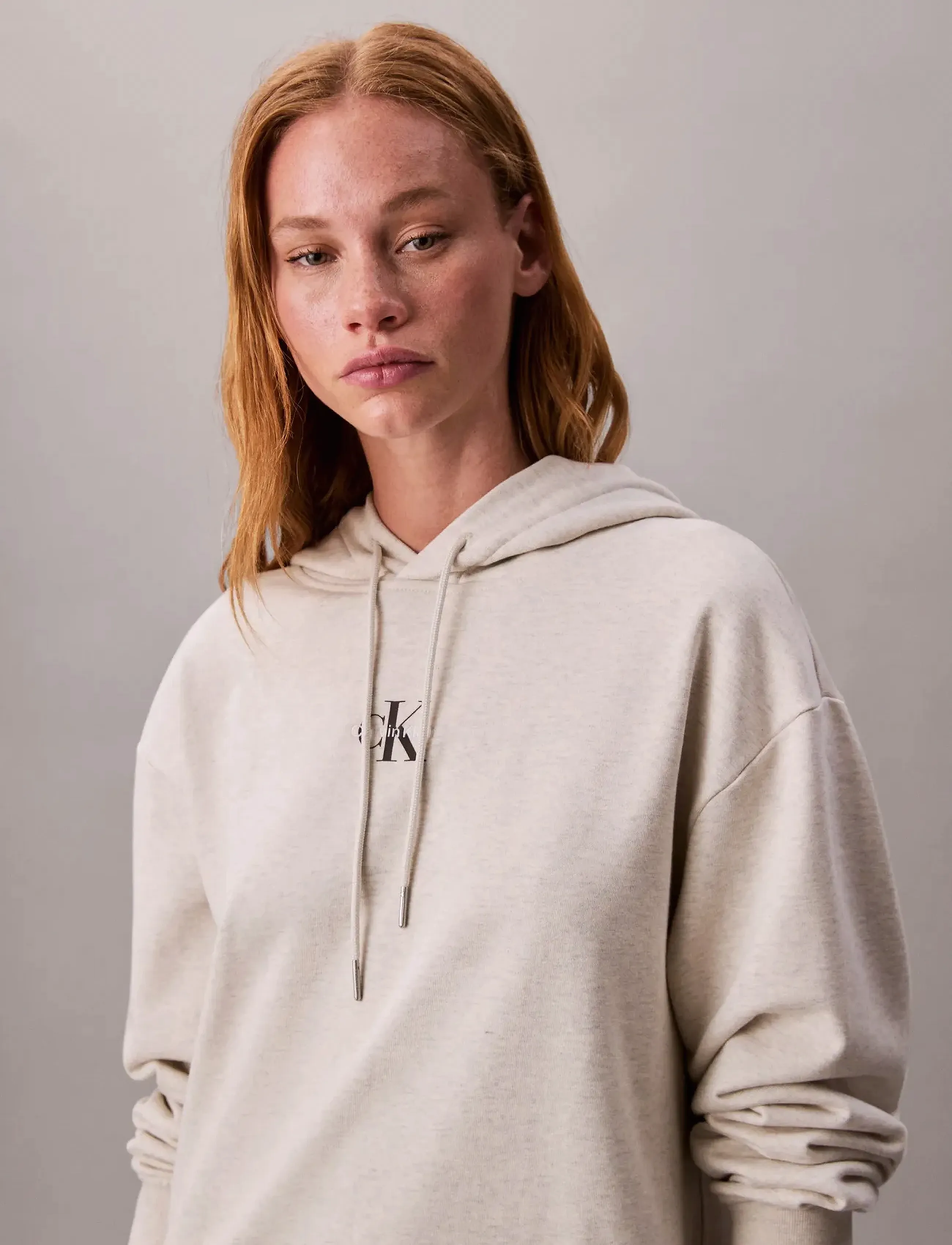 Calvin Klein Jeans - LS MONOLOGO PREMIUM TERRY HOODIE - hoodies - vanilla heather - 3