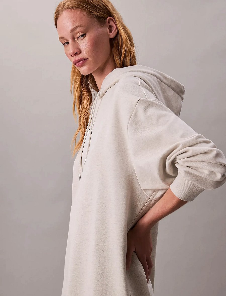 Calvin Klein Jeans - LS MONOLOGO PREMIUM TERRY HOODIE - kapuutsiga pusad - vanilla heather - 4