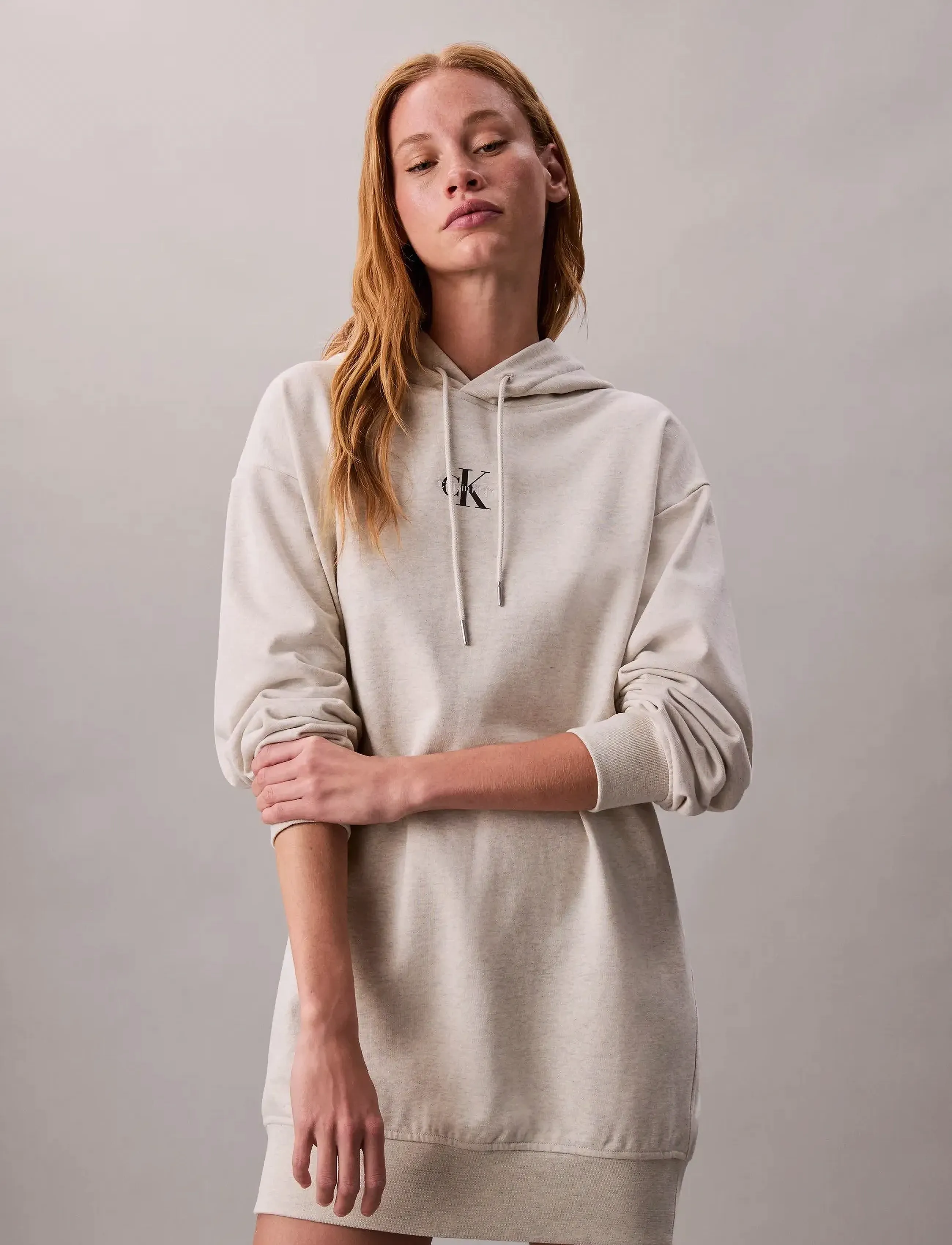Calvin Klein Jeans - LS MONOLOGO PREMIUM TERRY HOODIE - hoodies - vanilla heather - 5