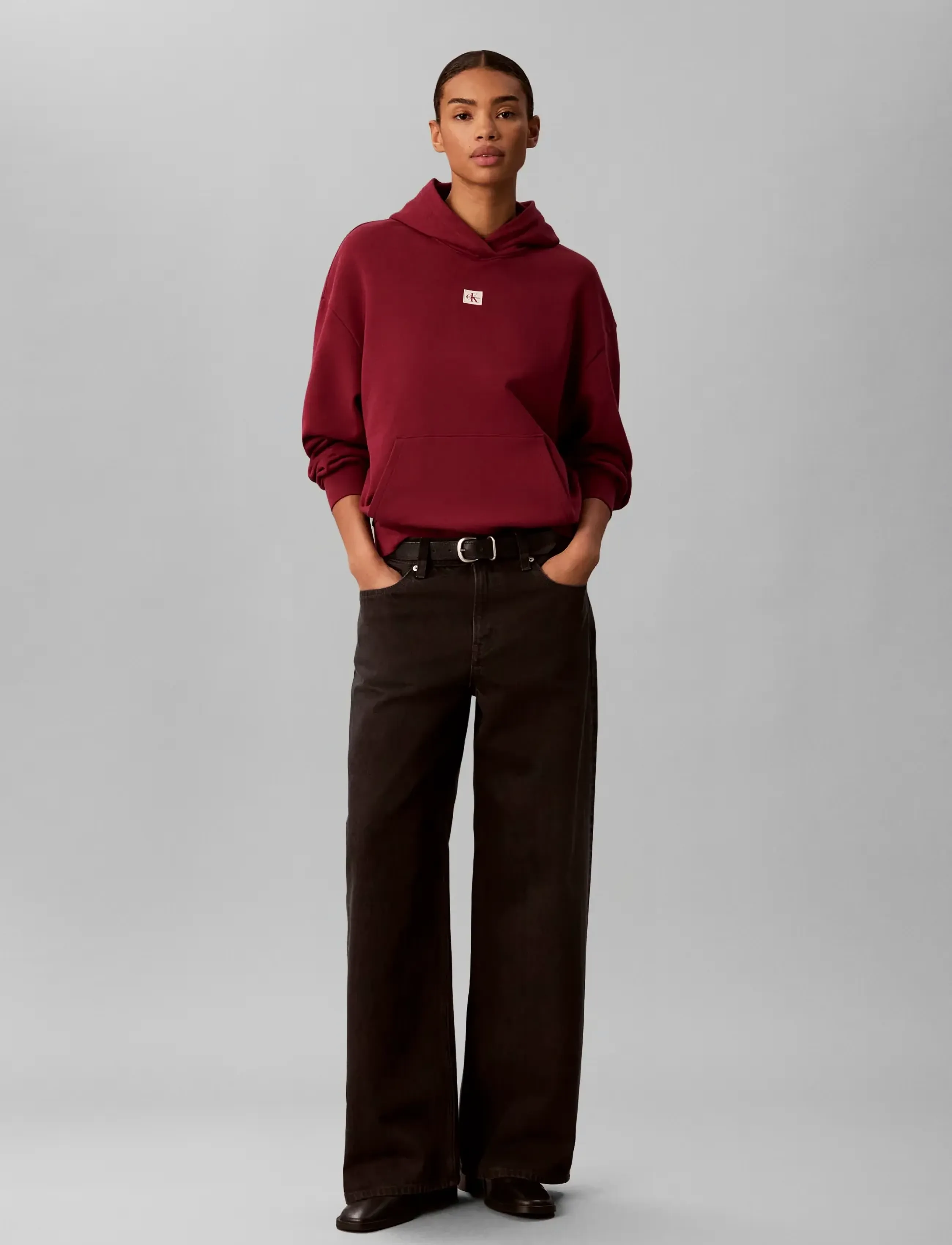 Calvin Klein Jeans - LS WOVEN LABEL FRENCH TERRY PO H - rhododendron - 0