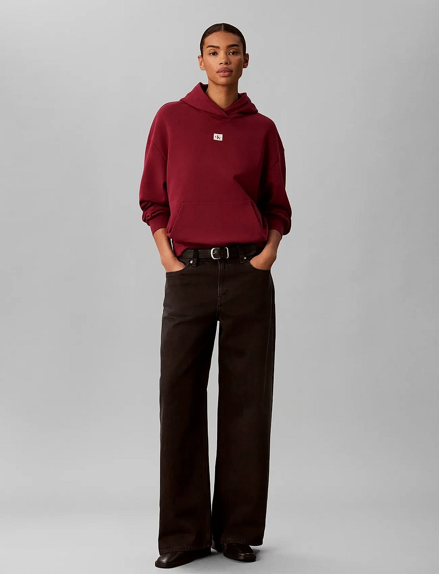 Calvin Klein Jeans - LS WOVEN LABEL FRENCH TERRY PO H - kapuzenpullover - rhododendron - 0