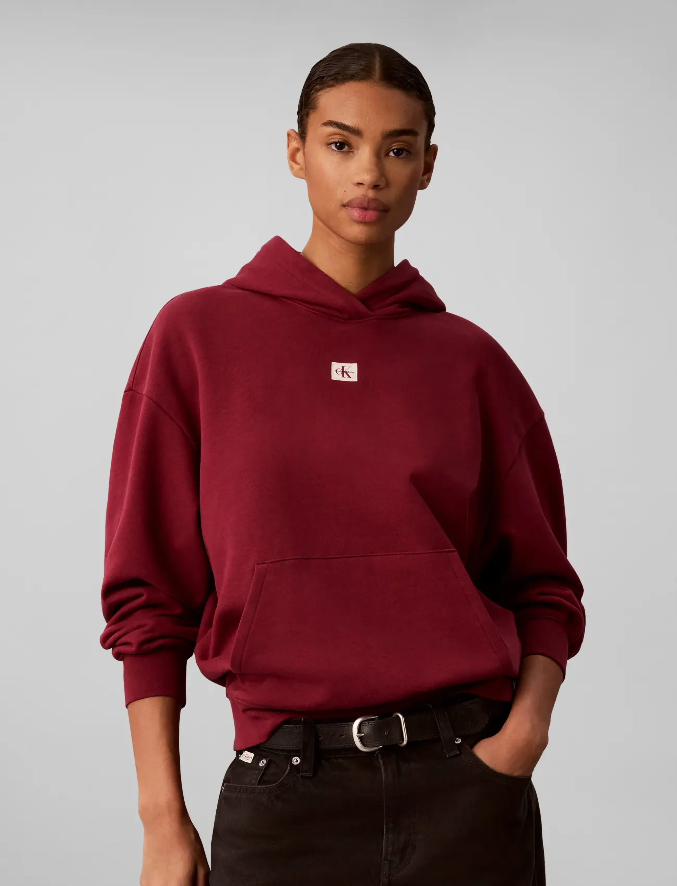 Calvin Klein Jeans - LS WOVEN LABEL FRENCH TERRY PO H - rhododendron - 3