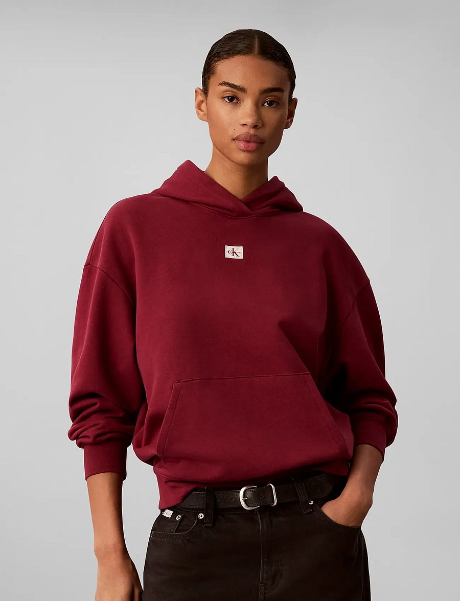 Calvin Klein Jeans - LS WOVEN LABEL FRENCH TERRY PO H - kapuzenpullover - rhododendron - 3