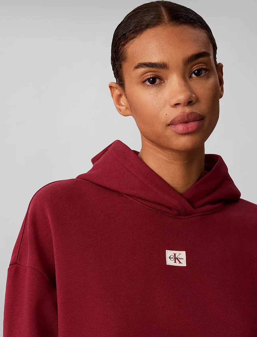 Calvin Klein Jeans - LS WOVEN LABEL FRENCH TERRY PO H - kapuzenpullover - rhododendron - 4