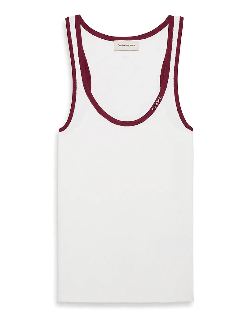 Calvin Klein Jeans - CTN RIB TANK WITH COLOR BLOCK TR - linnen - brilliant white combo - 1
