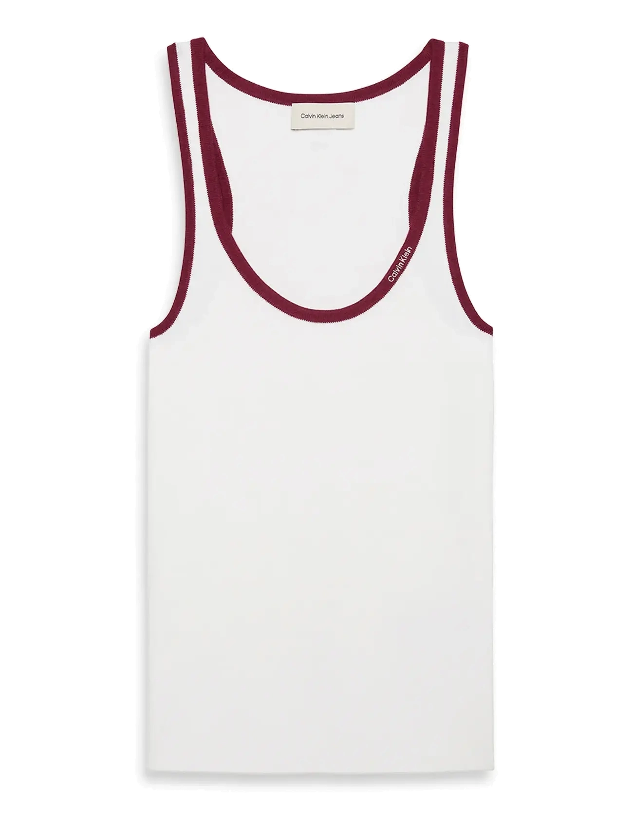 Calvin Klein Jeans CTN RIB TANK WITH COLOR BLOCK TR - Nyheder - BRILLIANT WHITE COMBO / white
