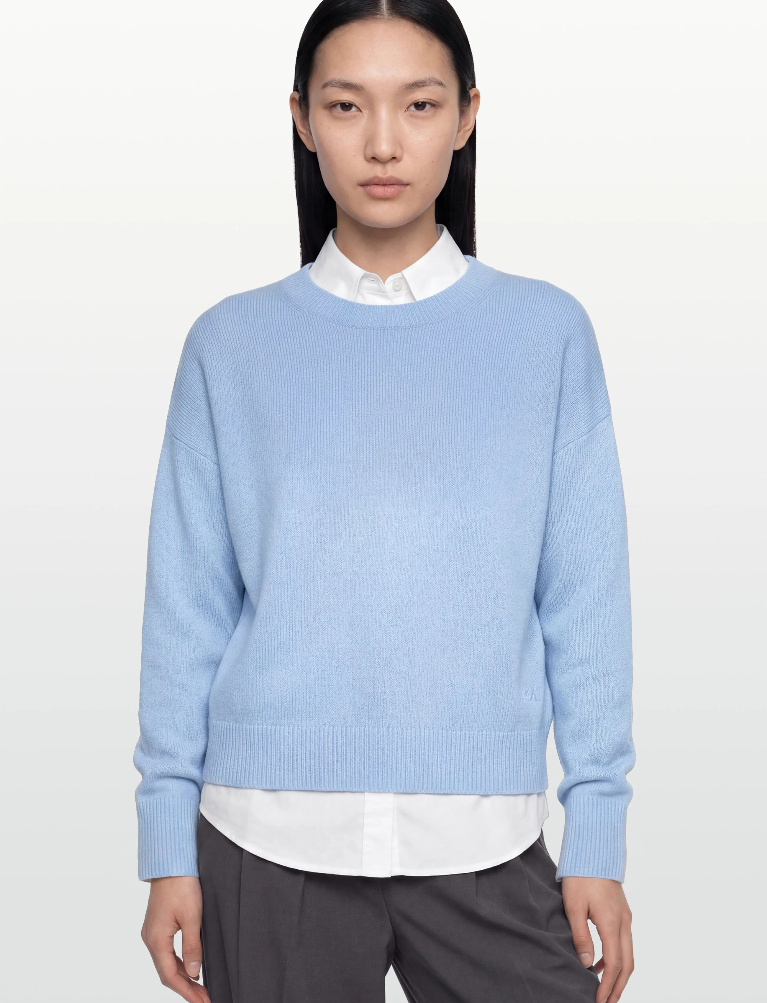 Calvin Klein Jeans - Long Sleeve Crew Neck Sweater - sviitrid - hydrangea - 3