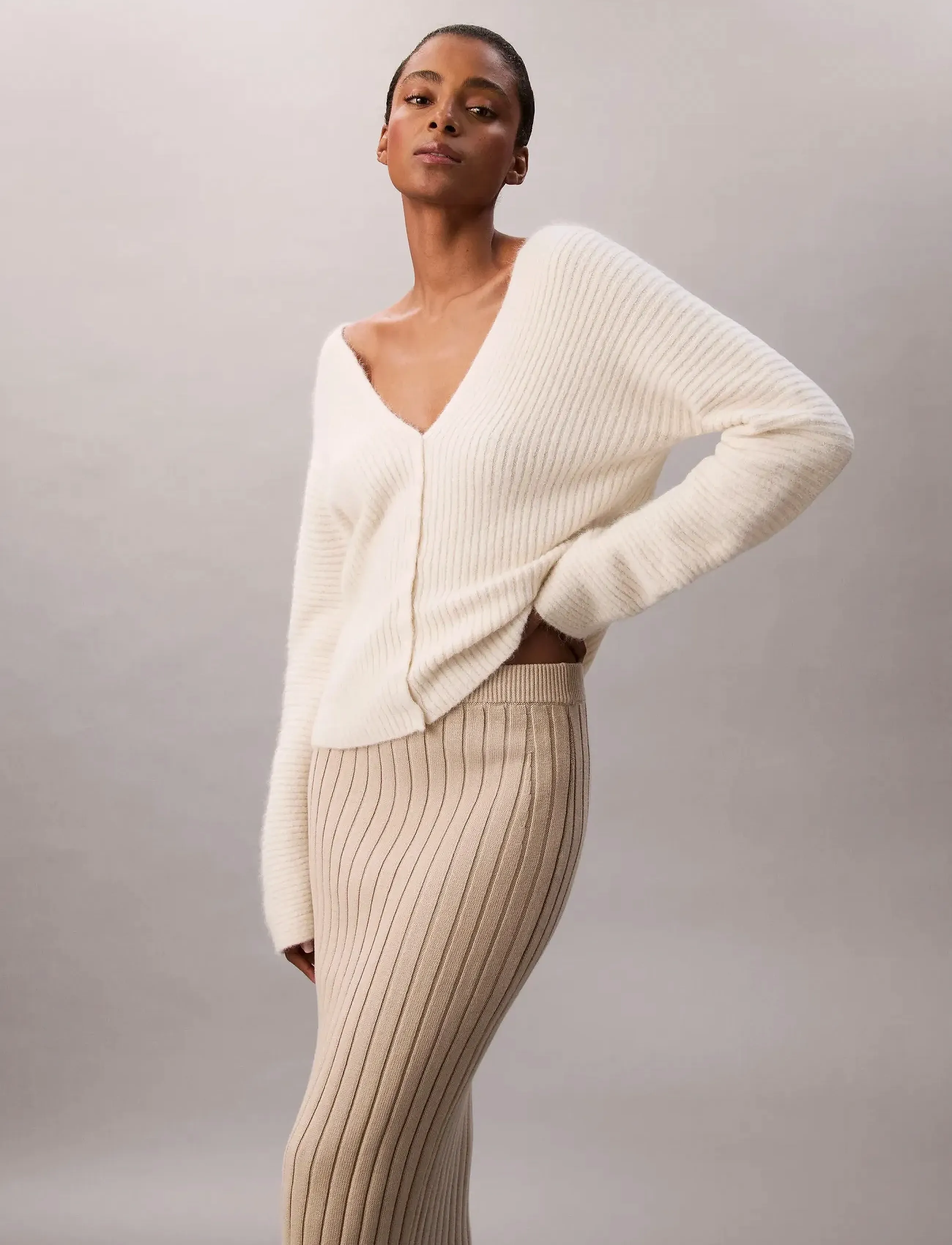 Calvin Klein Jeans - Sweater Skirt - strickröcke - island fossil - 4