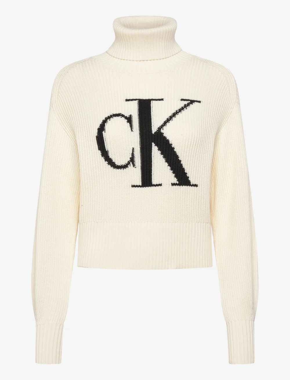 Calvin Klein Jeans - BLOWN UP CK LOOSE SWEATER CONTRA - golfai - ivory - 0