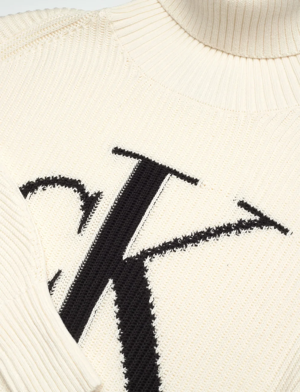 Calvin Klein Jeans - BLOWN UP CK LOOSE SWEATER CONTRA - golfai - ivory - 2