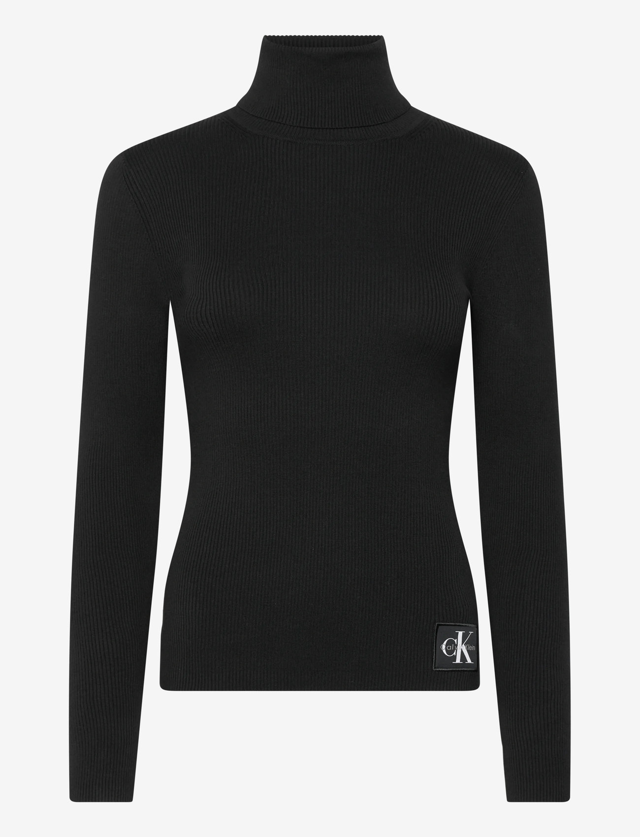 Calvin Klein Jeans - WOVEN LABEL ROLL NECK - rollkragenpullover - black - 0