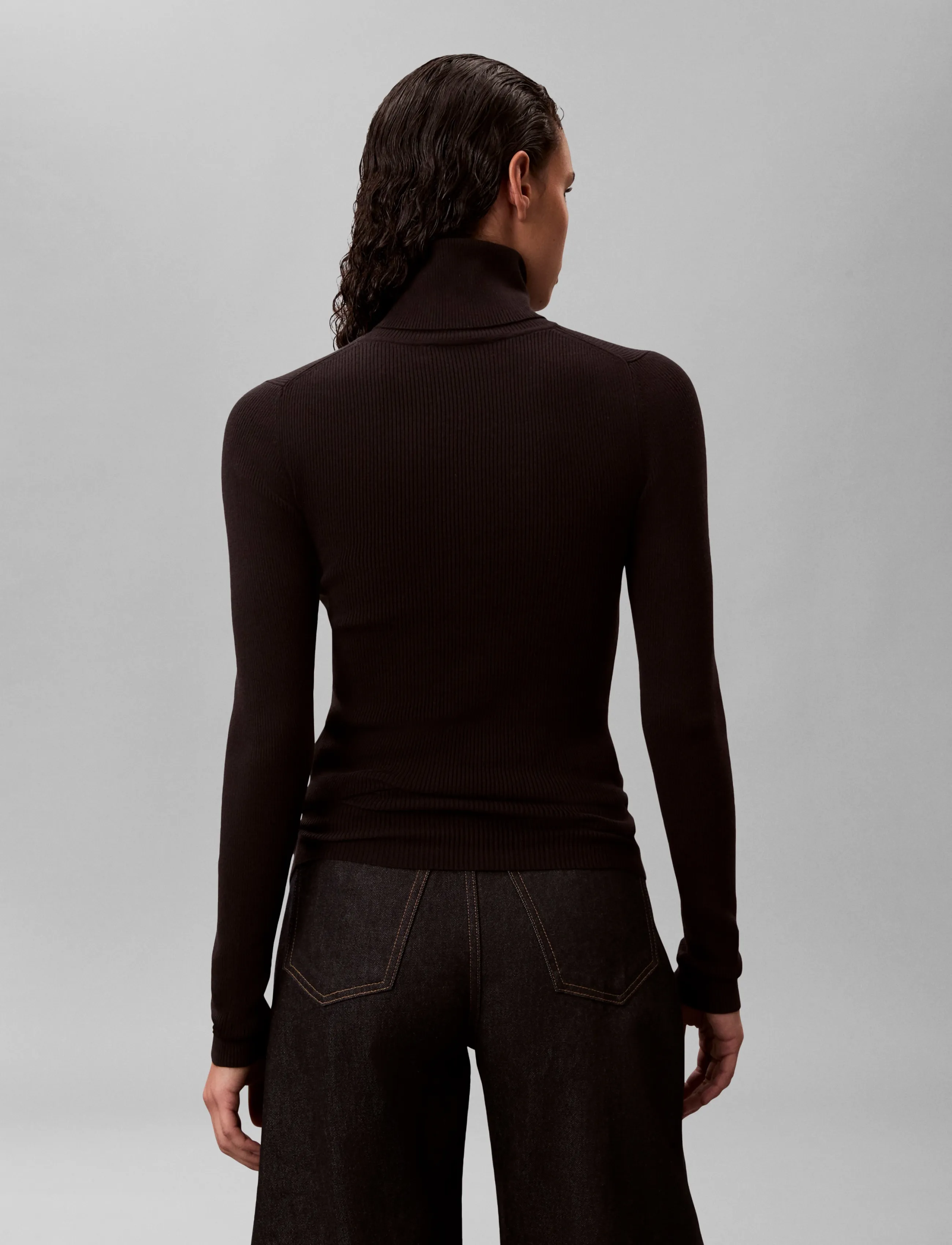 Calvin Klein Jeans - WOVEN LABEL ROLL NECK - rullekraver - black - 3