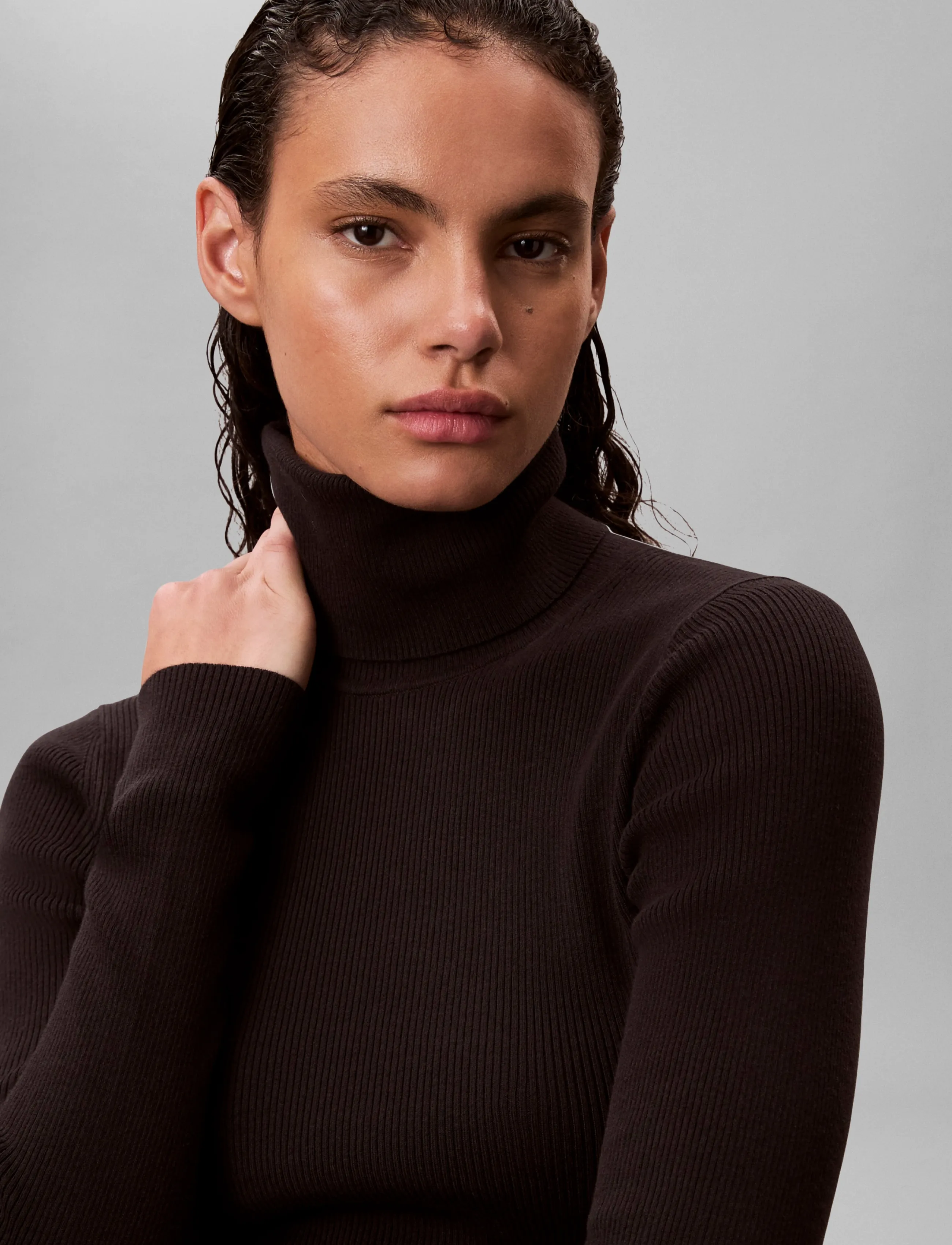 Calvin Klein Jeans - WOVEN LABEL ROLL NECK - rullekraver - black - 5