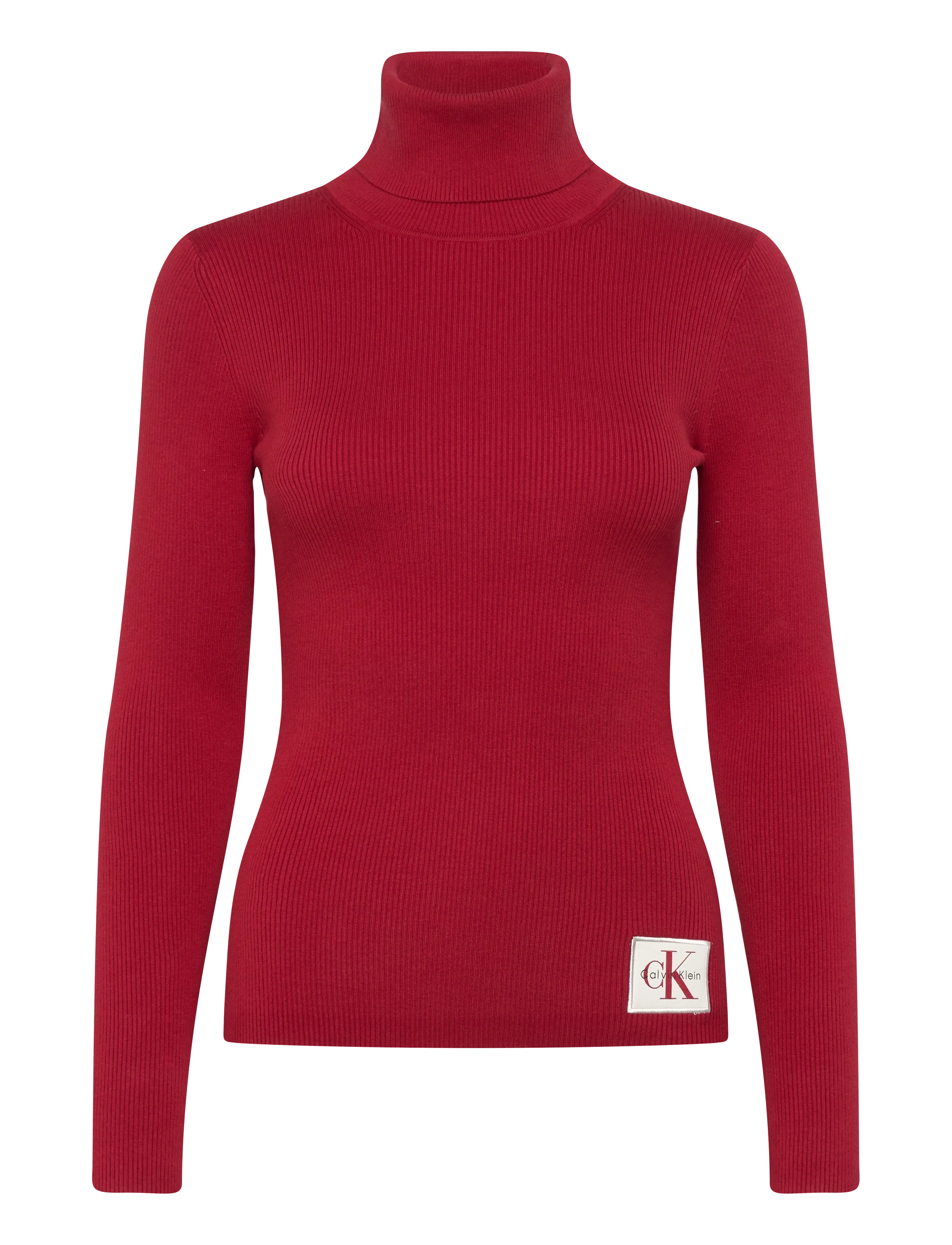 Calvin Klein Jeans WOVEN LABEL ROLL NECK - Transitional Layering - WINERY / red