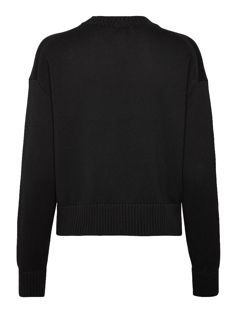 Calvin Klein Jeans - CK EMBRO BADGE SWEATER - striktrøjer - black - 1