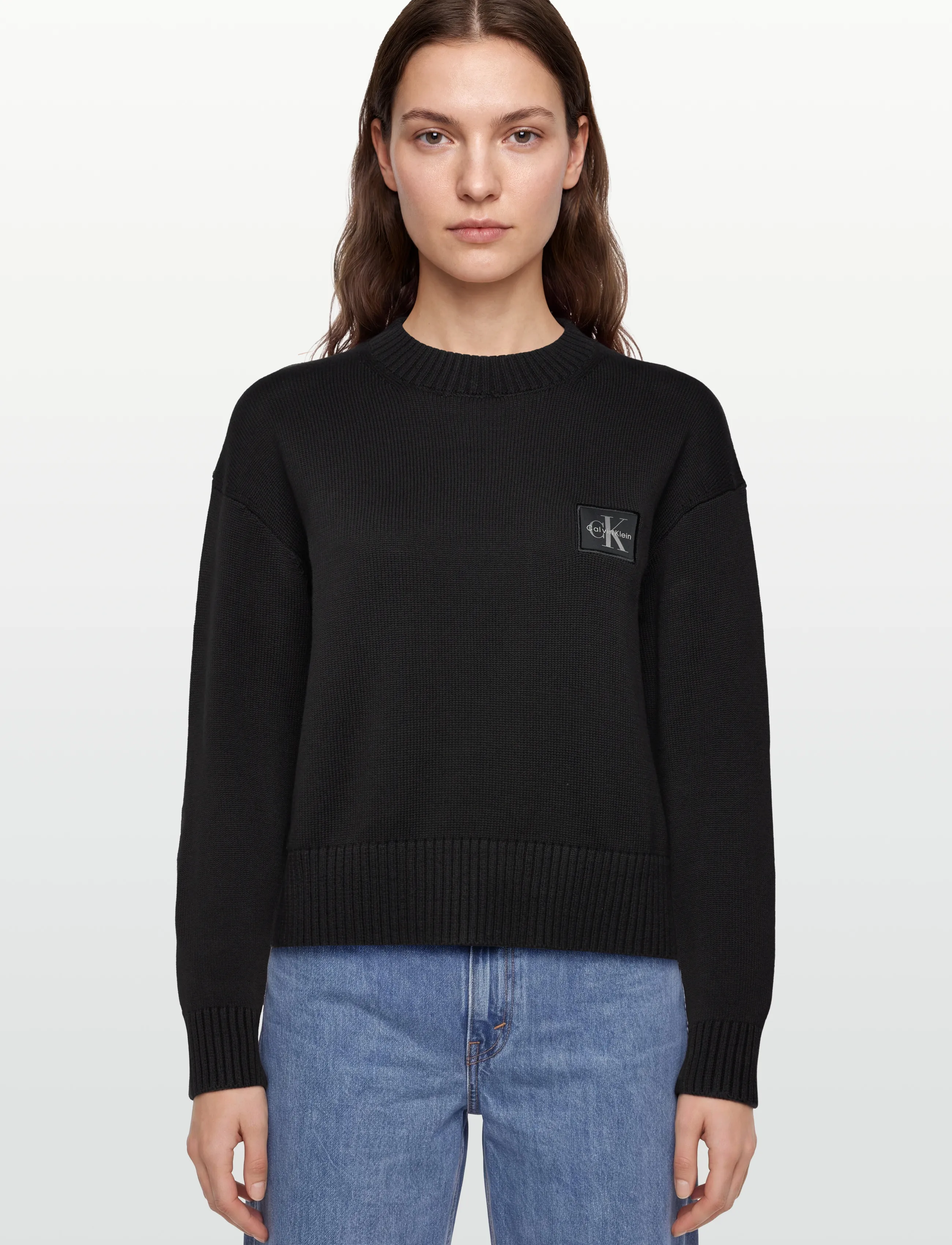 Calvin Klein Jeans - CK EMBRO BADGE SWEATER - trøjer - black - 3