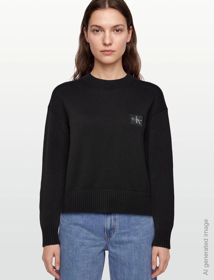 Calvin Klein Jeans - CK EMBRO BADGE SWEATER - pullover - black - 3