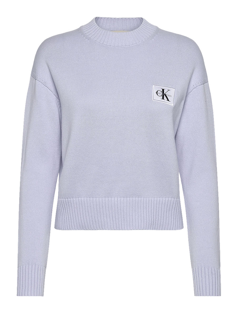 Calvin Klein Jeans - CK EMBRO BADGE SWEATER - striktrøjer - light blue - 1