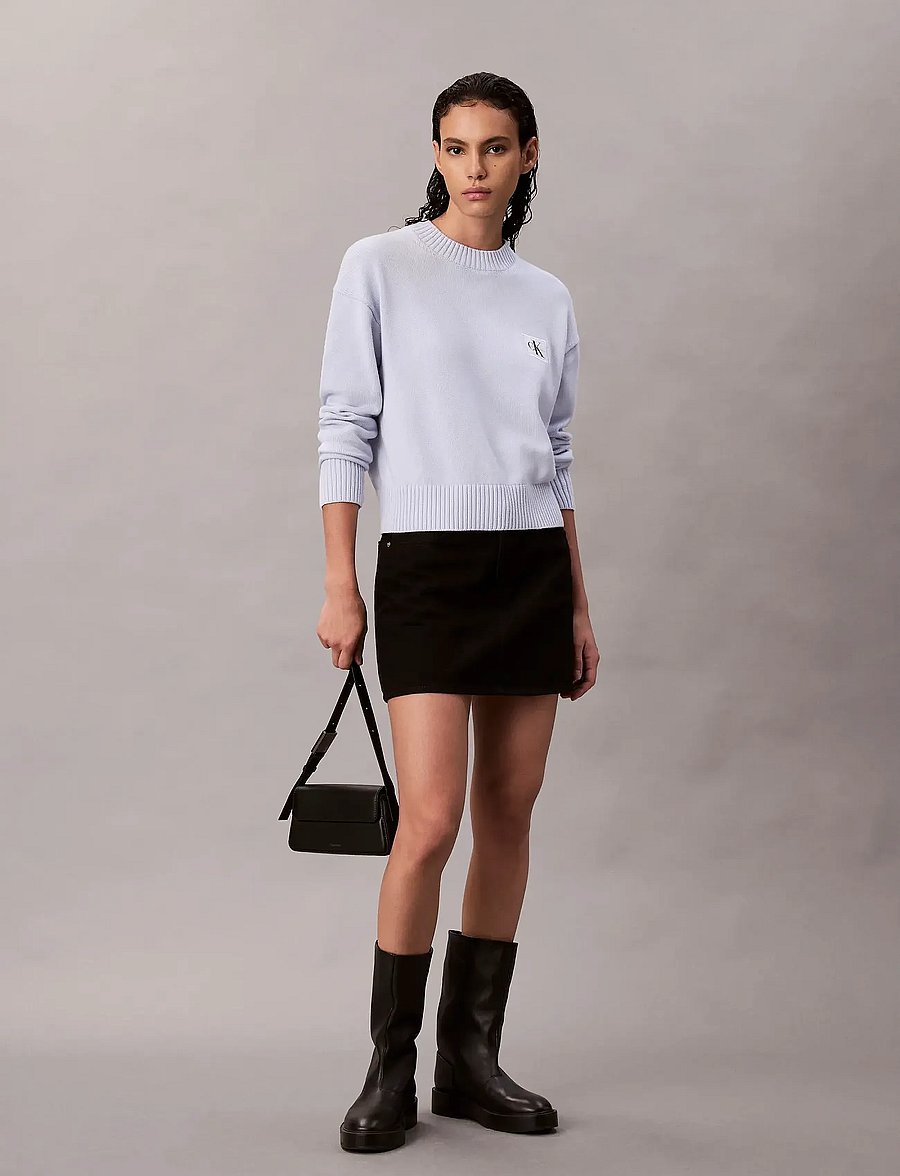 Calvin Klein Jeans - CK EMBRO BADGE SWEATER - striktrøjer - light blue - 3