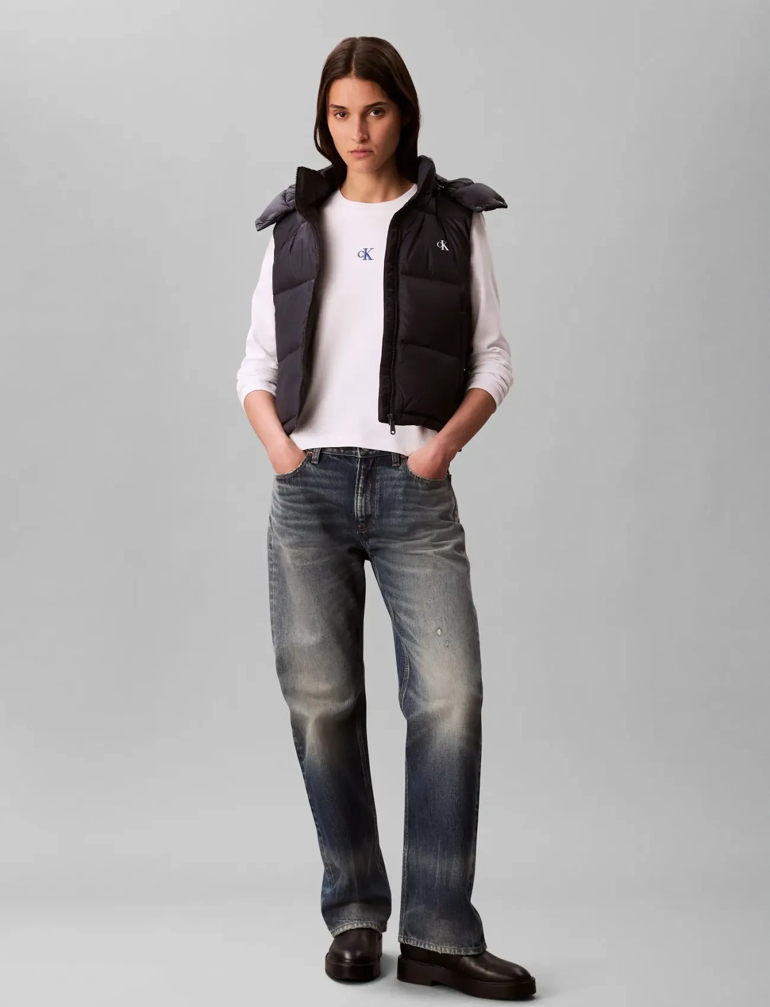 Calvin Klein Jeans - ESSENTIAL MIDWEIGHT PUFFER VEST - vårjakker - inkwell - 3