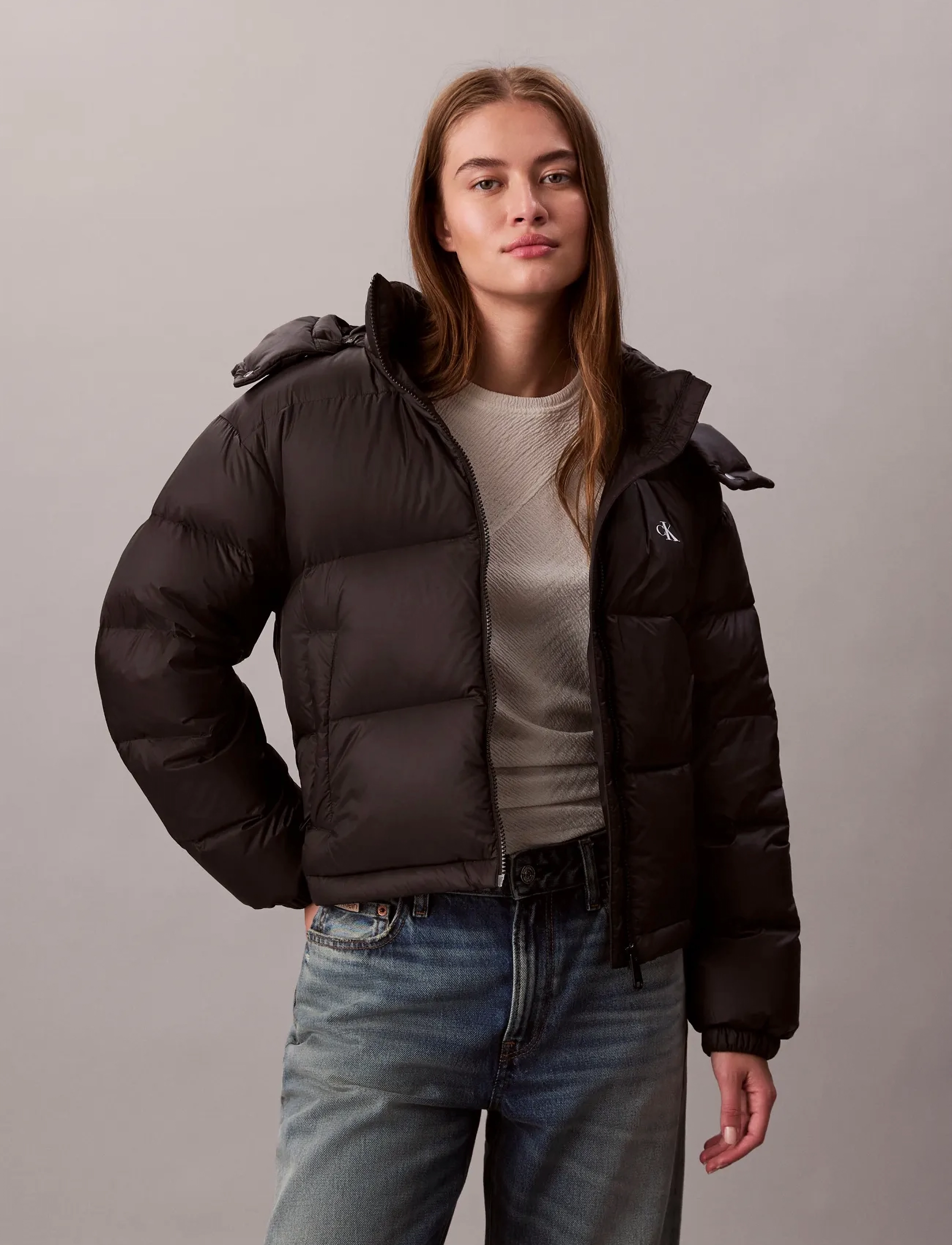 Calvin Klein Jeans Essential Midweight Puffer Jacke, XS, Black, Jakker > Vatteret Jakke, Dame