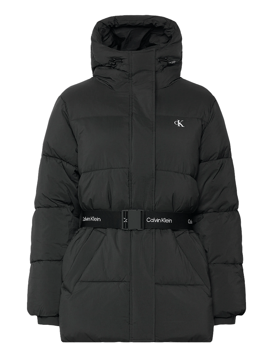 Calvin Klein Jeans - BELTED MIDWEIGHT PUFFER - winterjacken - black - 1