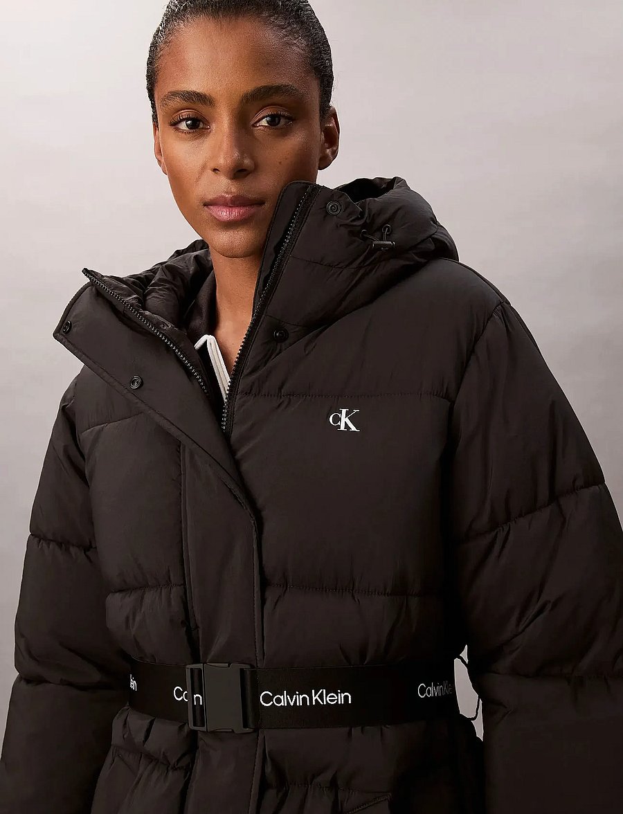Calvin Klein Jeans - BELTED MIDWEIGHT PUFFER - winterjacken - black - 3