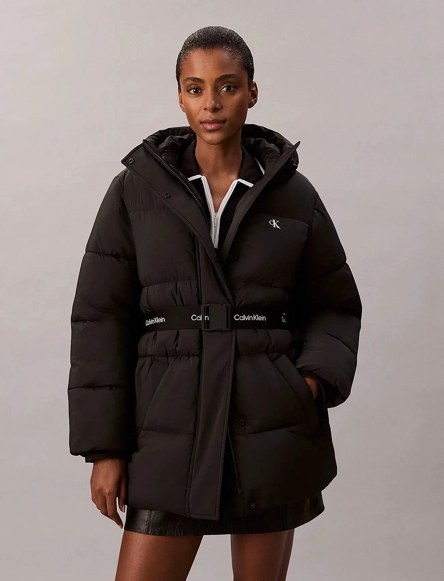 Calvin Klein Jeans - BELTED MIDWEIGHT PUFFER - winterjacken - black - 4