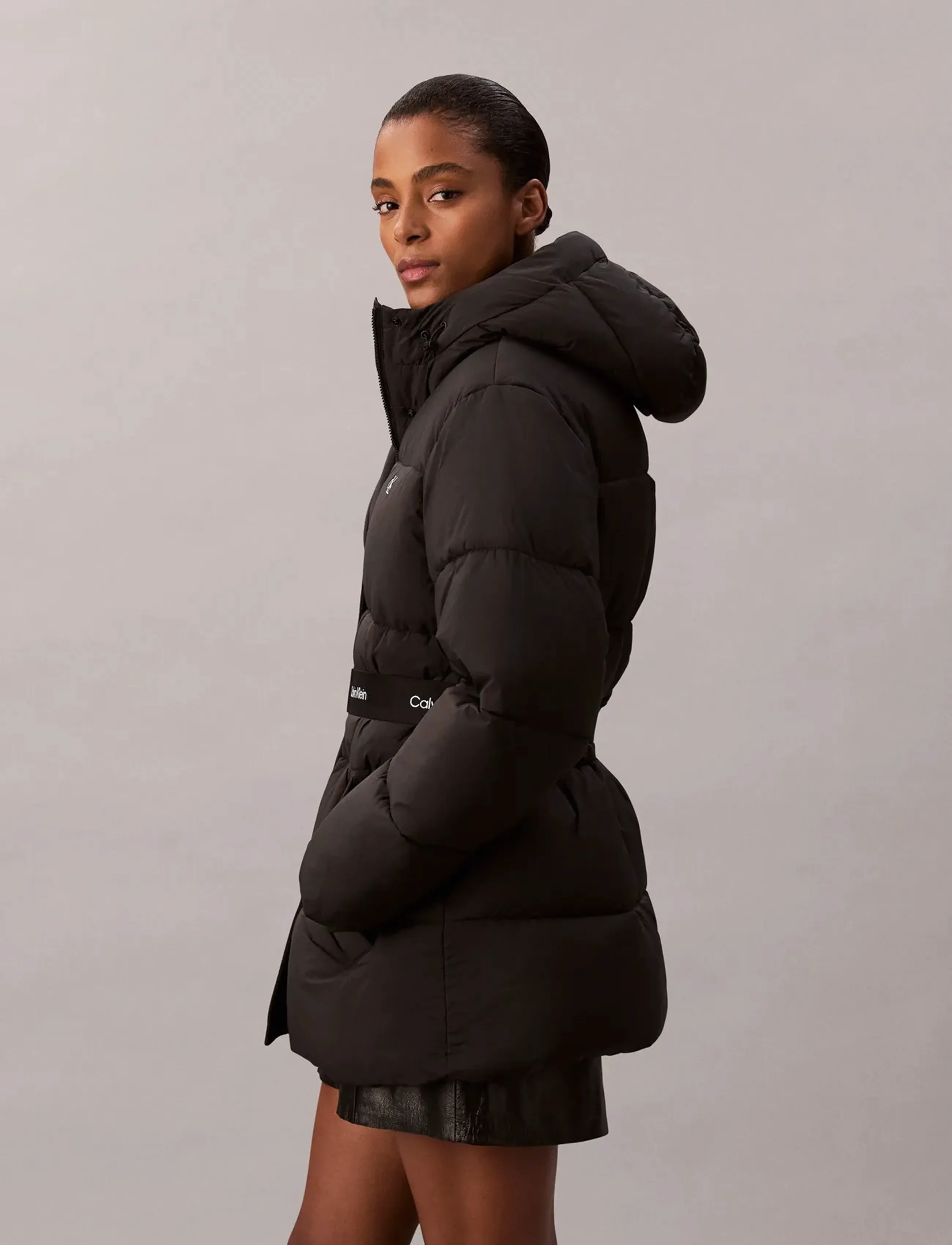 Calvin Klein Jeans - BELTED MIDWEIGHT PUFFER - winterjacken - black - 5