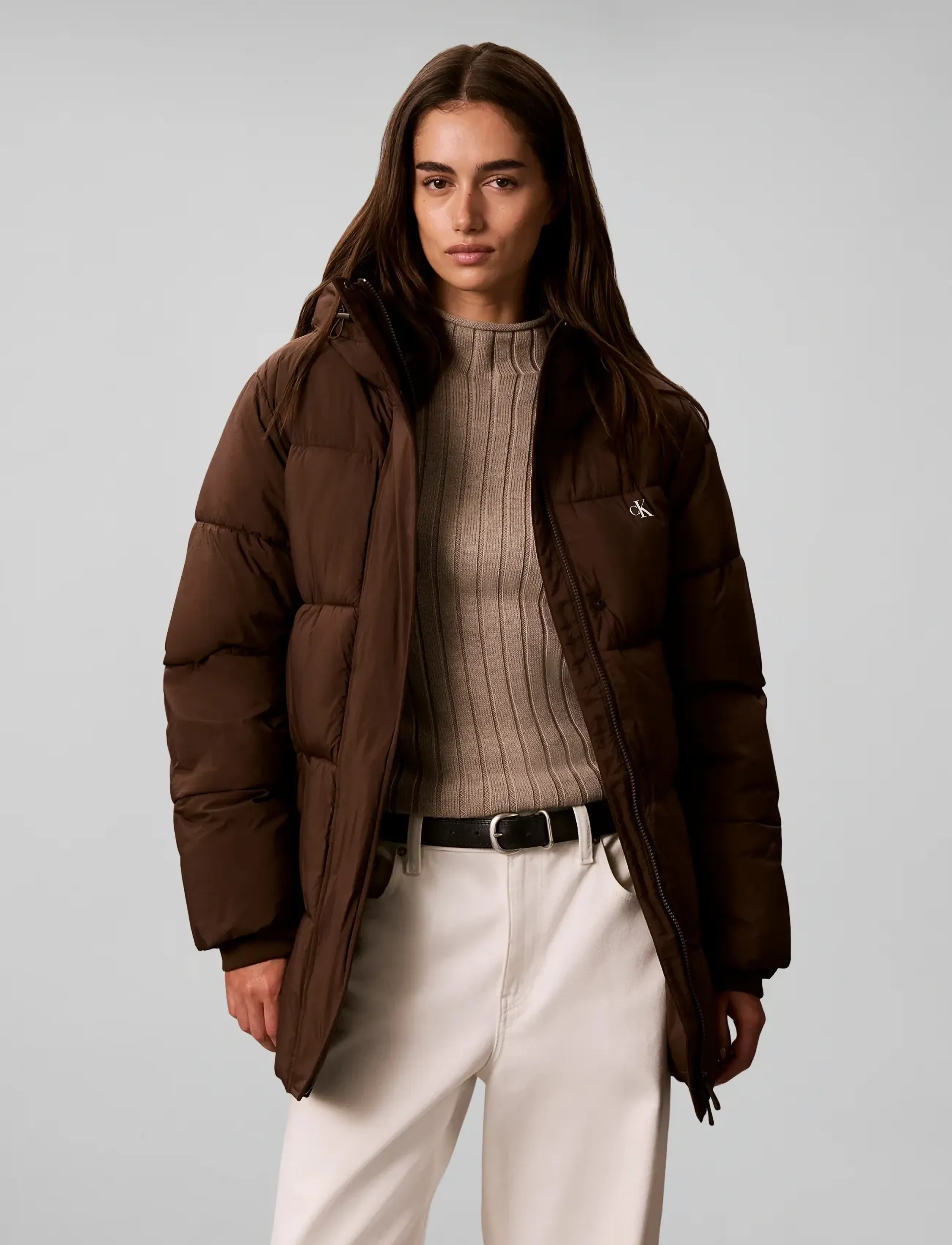 Calvin Klein Jeans - BELTED MIDWEIGHT PUFFER - winter jackets - brown cork - 3