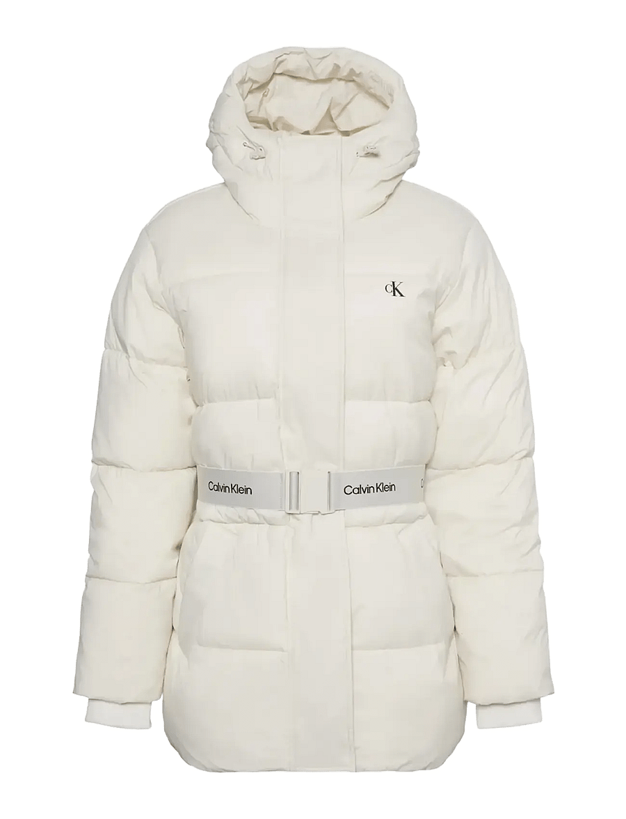 Calvin Klein Jeans - BELTED MIDWEIGHT PUFFER - winterjacken - chalk - 1