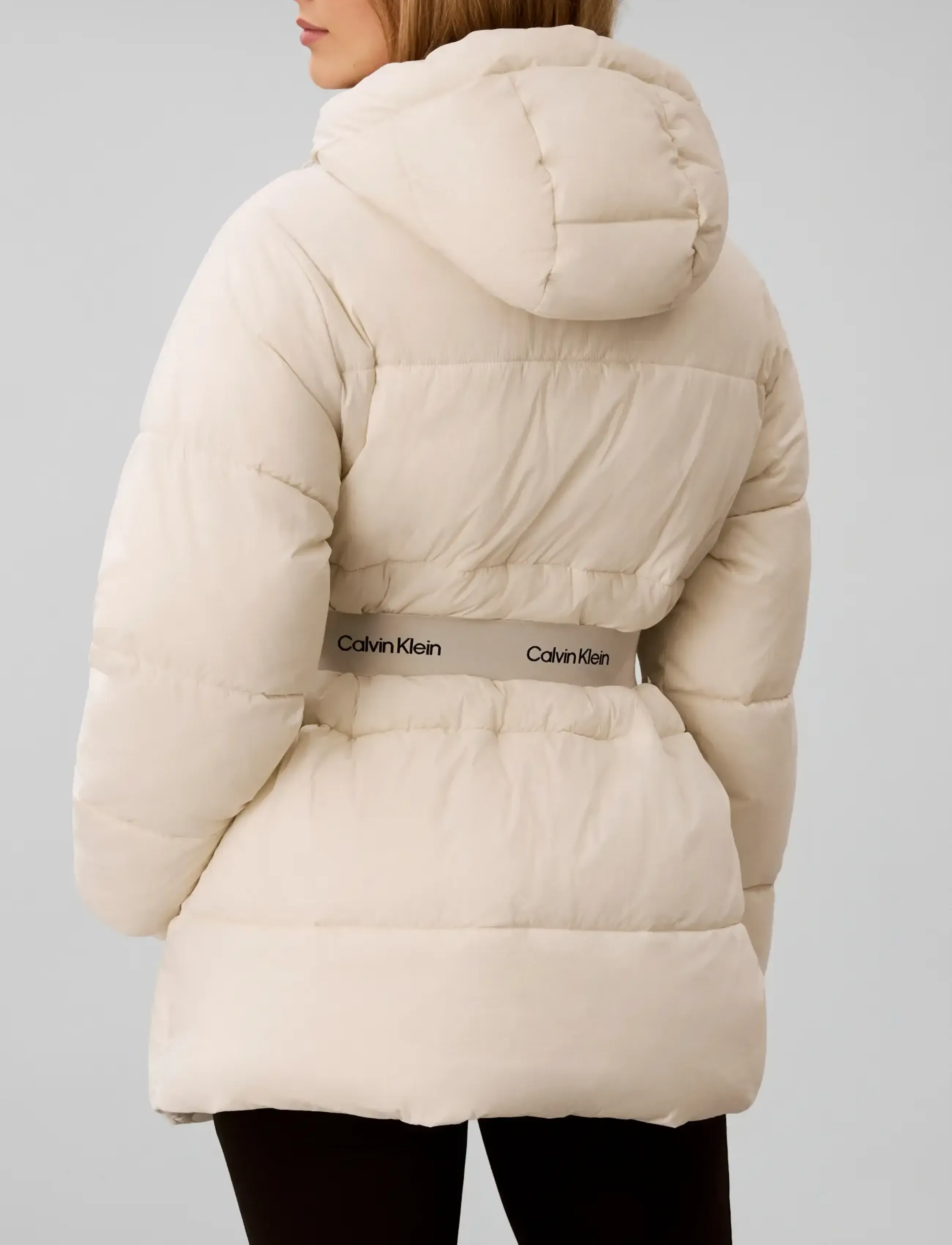 Calvin Klein Jeans - BELTED MIDWEIGHT PUFFER - talvejoped - chalk - 2